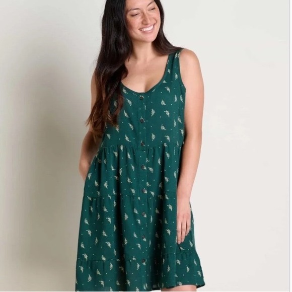 Toad&Co Dresses & Skirts - Toad & Co Manzana Tiered Tank Dress Midnight Print Medium New With Tags